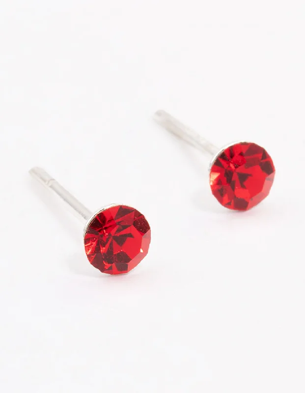 Classic And Modern Jewelry Styles On Sale Sterling Silver Red Diamante Stud Earrings Classic And Modern Jewelry Styles On Sale Sterling Silver Red Diamante Stud Earrings
