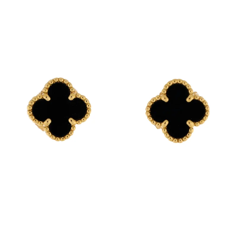Jewelry Deals That Sparkle – Shop Today Sweet Alhambra Stud Earrings 18K Yellow Gold and Onyx Jewelry Deals That Sparkle – Shop Today Sweet Alhambra Stud Earrings 18K Yellow Gold and Onyx