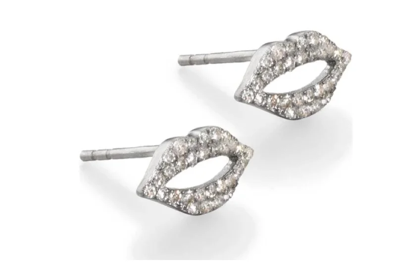 Elegant Necklaces And Bracelets At Limited-Time Offers Tiny Kiss Pave Diamond Stud Earrings In Silver Elegant Necklaces And Bracelets At Limited-Time Offers Tiny Kiss Pave Diamond Stud Earrings In Silver
