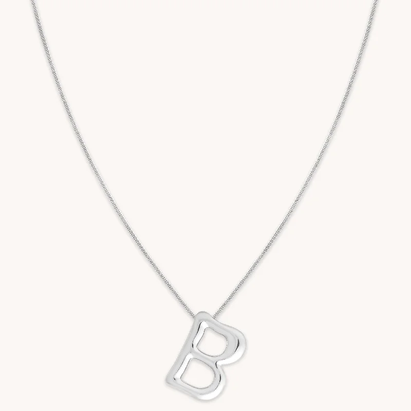 Limited-Time Offer On Elegant Jewelry Pieces B Initial Bold Pendant Necklace in Silver