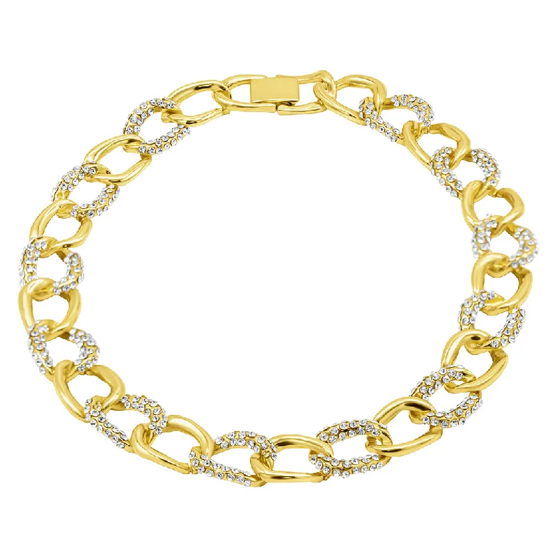 Jewelry Deals That Outshine The Rest Gold Plated Chunky Crystal Link Chain Necklace