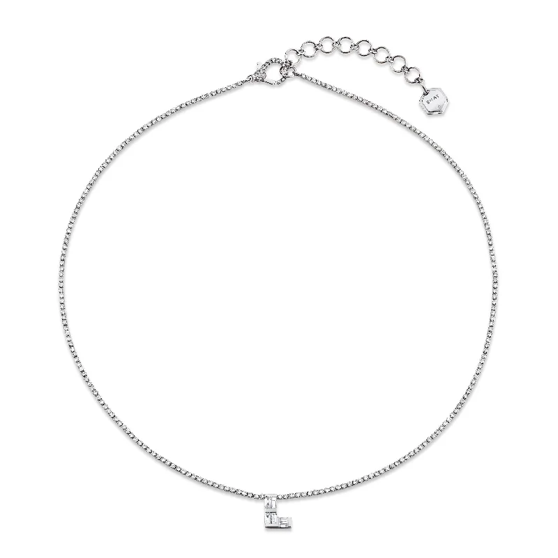 Unmissable Deals On Handmade Jewelry Collections DIAMOND BAGUETTE PERSONALIZED INITIAL PAVE THREADS NECKLACE Unmissable Deals On Handmade Jewelry Collections DIAMOND BAGUETTE PERSONALIZED INITIAL PAVE THREADS NECKLACE
