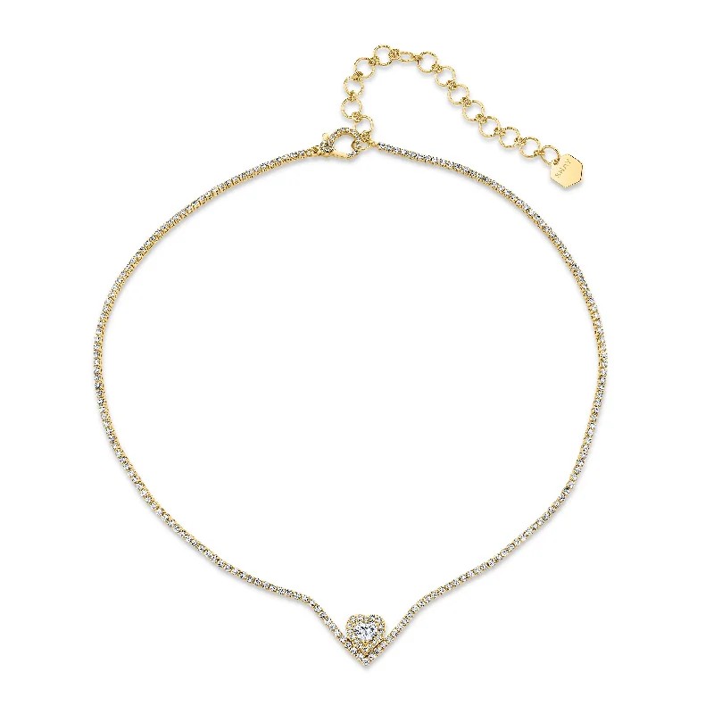 Dazzle With Discounts – Shop Jewelry On Sale DIAMOND FLOATING HEART PAVE THREAD NECKLACE