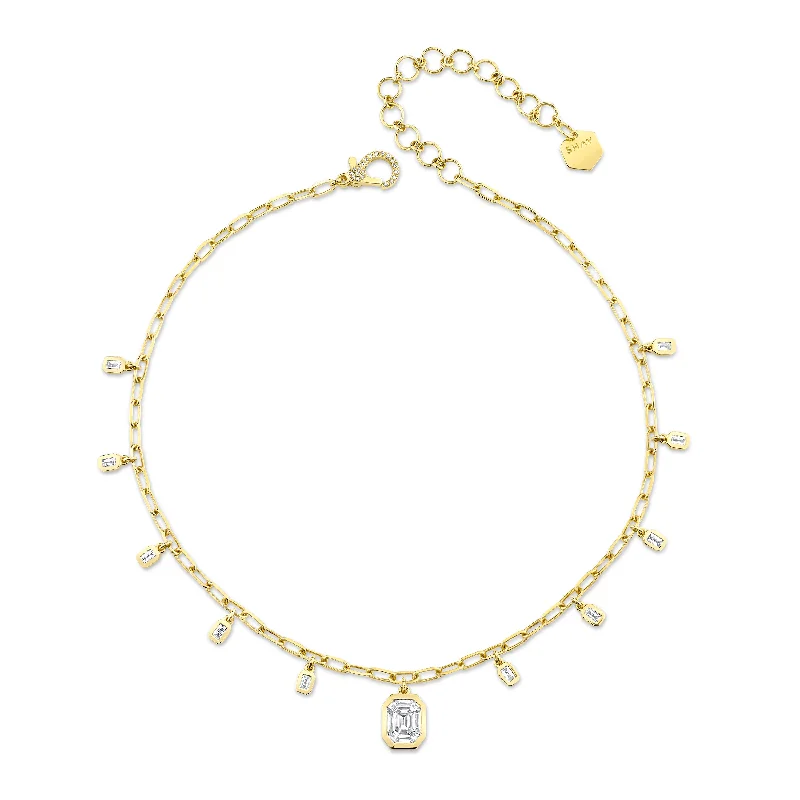 Timeless Jewelry At Special Discount Rates DIAMOND ILLUSION BAGUETTE DROP CHOKER