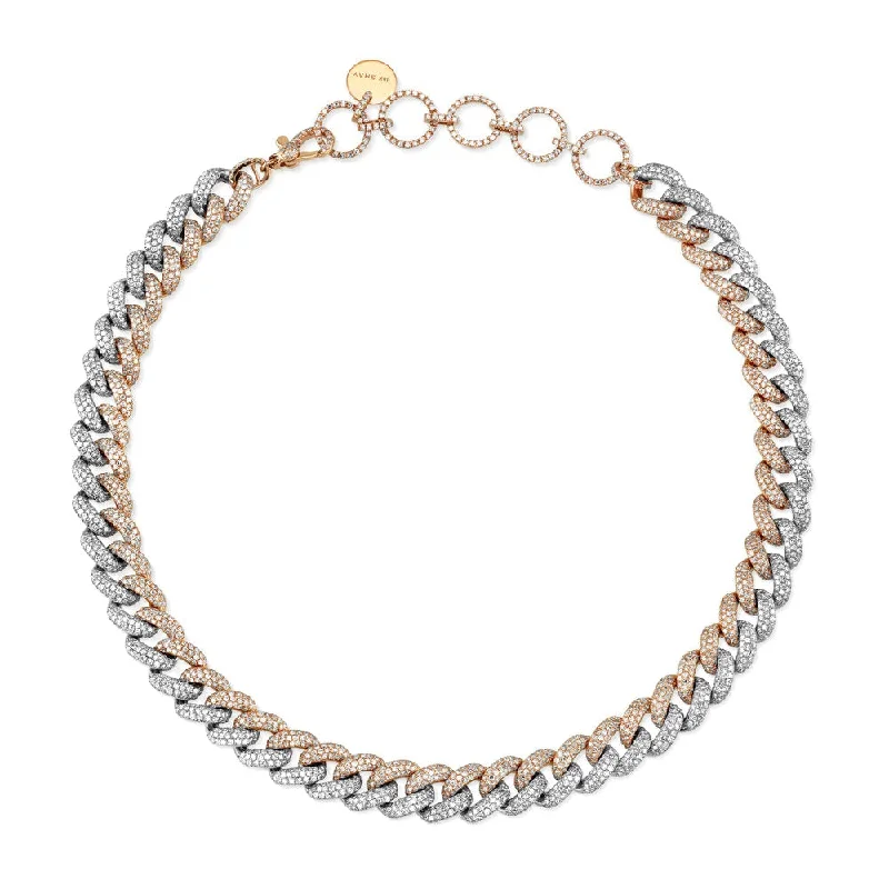 Breathtaking Jewelry At Limited-Time Savings DIAMOND PAVE TWO-TONE ESSENTIAL LINK NECKLACE