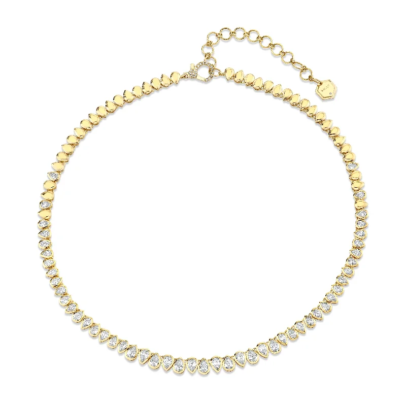 Exclusive Jewelry Offers – Shine For Less DIAMOND PEAR BEZEL TENNIS NECKLACE