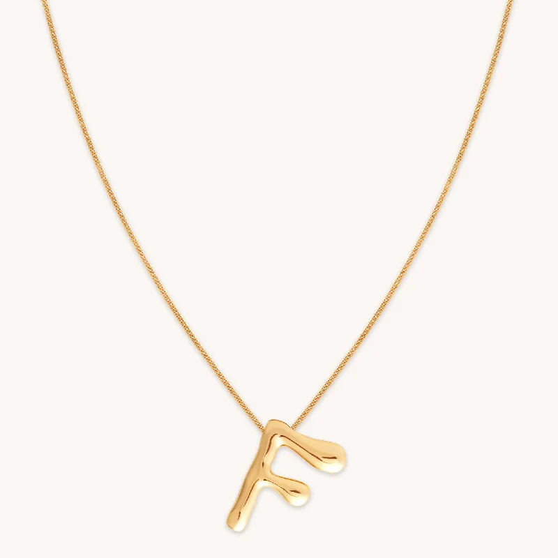 Premium Jewelry, Premium Discounts – Act Fast F Initial Bold Pendant Necklace in Gold Premium Jewelry, Premium Discounts – Act Fast F Initial Bold Pendant Necklace in Gold