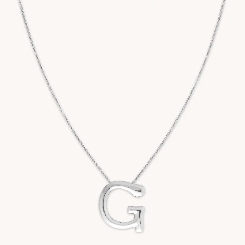 Final Call For Exquisite Jewelry At Reduced Rates G Initial Bold Pendant Necklace in Silver Final Call For Exquisite Jewelry At Reduced Rates G Initial Bold Pendant Necklace in Silver