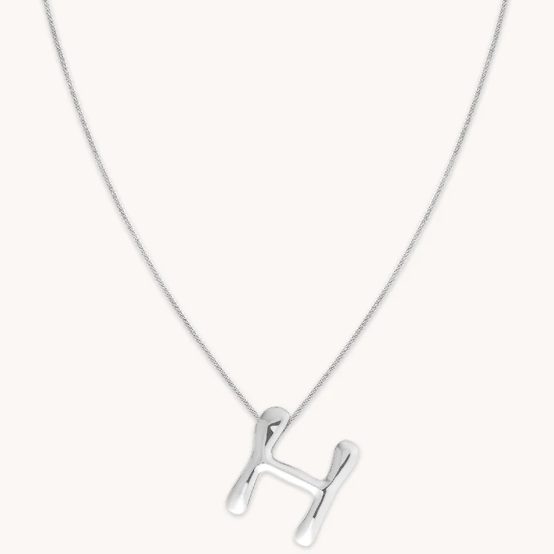 Seasonal Jewelry Deals – Elevate Your Style H Initial Bold Pendant Necklace in Silver Seasonal Jewelry Deals – Elevate Your Style H Initial Bold Pendant Necklace in Silver