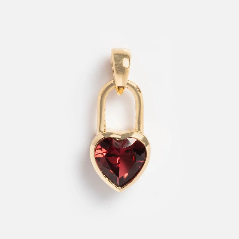 Premium Diamond Jewelry At Once-In-A-Lifetime Discounts Heart Lock Full Cut Garnet Charm Premium Diamond Jewelry At Once-In-A-Lifetime Discounts Heart Lock Full Cut Garnet Charm