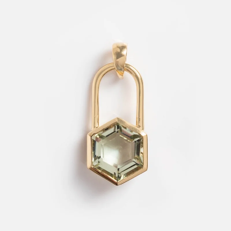 Breathtaking Jewelry At Limited-Time Savings Hexagon Large Lock Full Cut Prasiolite Charm Breathtaking Jewelry At Limited-Time Savings Hexagon Large Lock Full Cut Prasiolite Charm