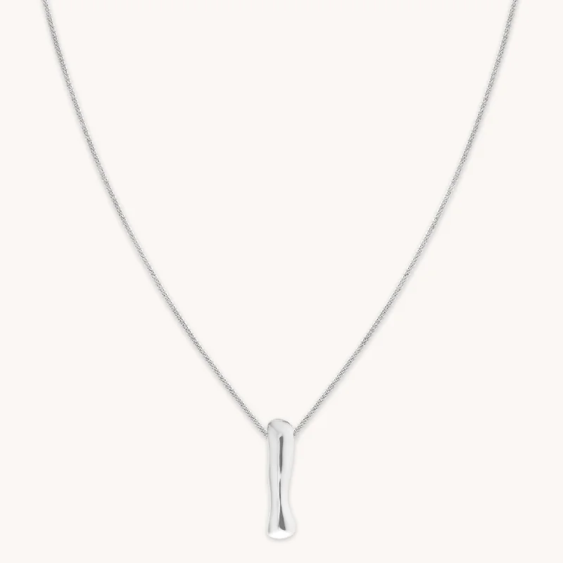 Affordable Glamour – Premium Jewelry For Less I Initial Bold Pendant Necklace in Silver Affordable Glamour – Premium Jewelry For Less I Initial Bold Pendant Necklace in Silver