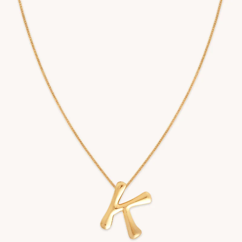Final Call For Exquisite Jewelry At Reduced Rates K Initial Bold Pendant Necklace in Gold Final Call For Exquisite Jewelry At Reduced Rates K Initial Bold Pendant Necklace in Gold