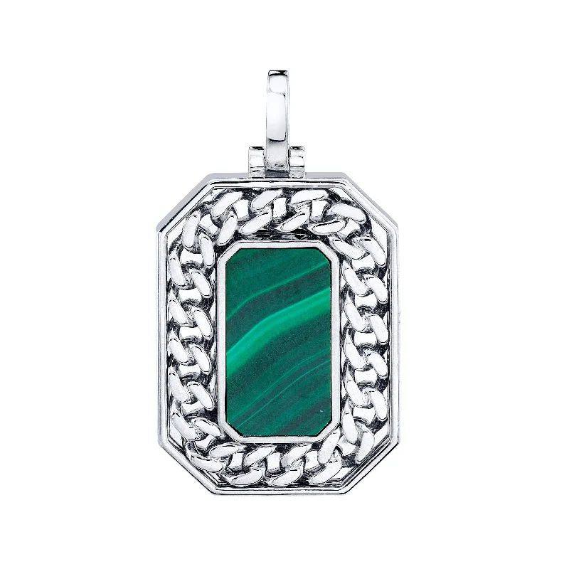 Exclusive Jewelry Sale – Limited-Time Discounts MALACHITE GOLD LINK PENDANT