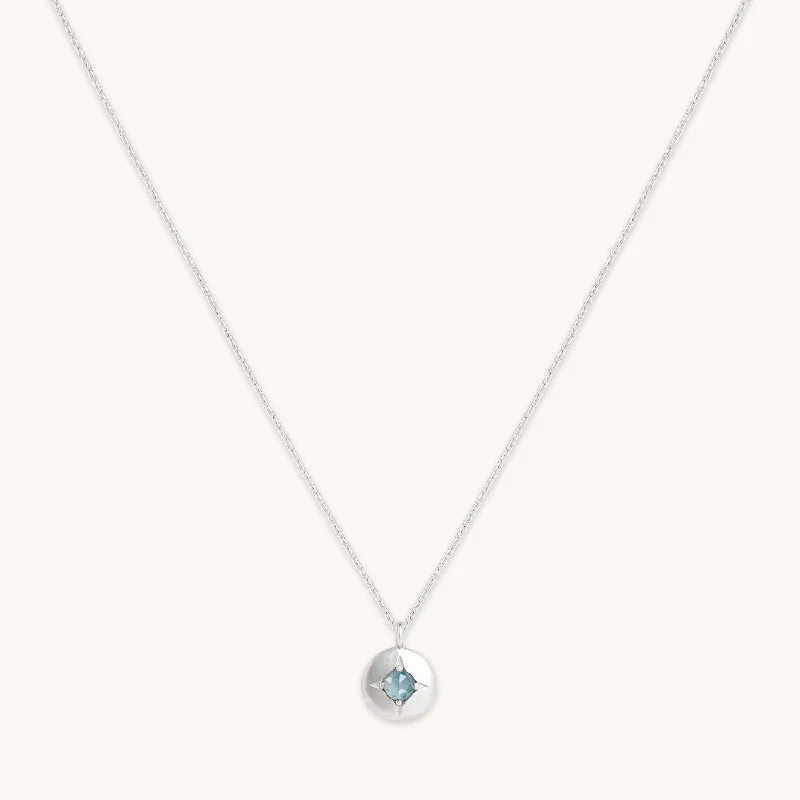 Best Jewelry Sale – Shop Exclusive Designs Now March Aquamarine Birthstone Necklace in Solid White Gold