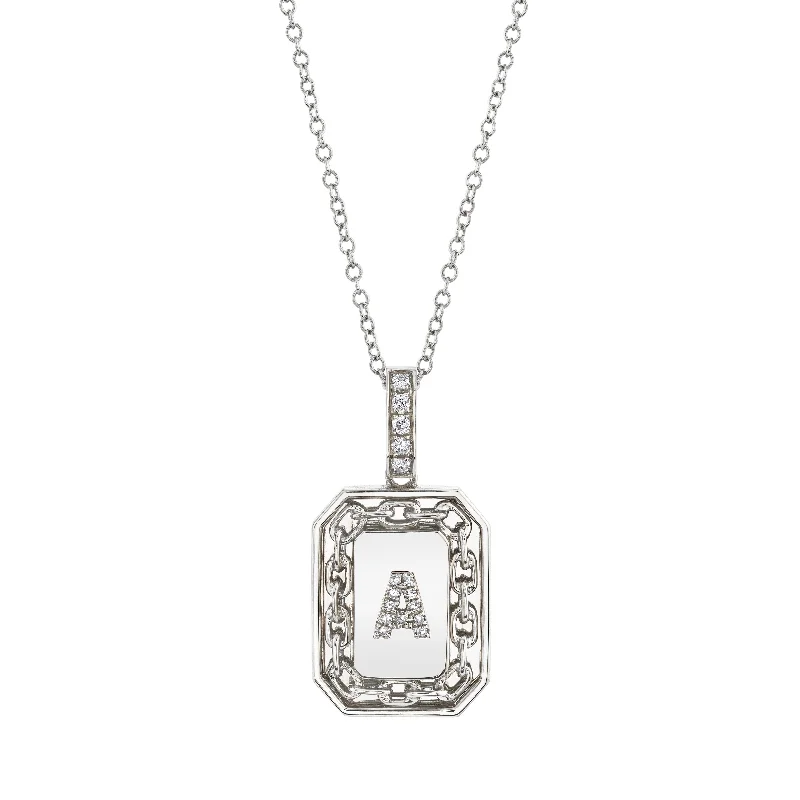 Timeless Elegance At Unbelievable Discounts MEN'S DIAMOND INITIAL LINK NAMEPLATE NECKLACE Timeless Elegance At Unbelievable Discounts MEN'S DIAMOND INITIAL LINK NAMEPLATE NECKLACE