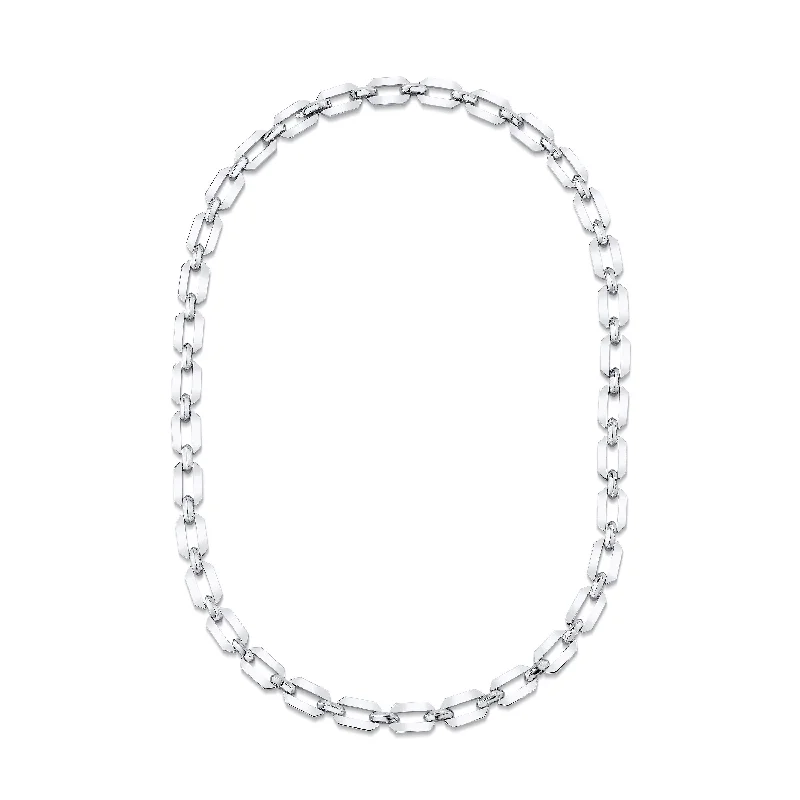 Sparkle More For Less – Jewelry Sale Happening Now MEN'S SOLID GOLD FLAT GEO LINK NECKLACE