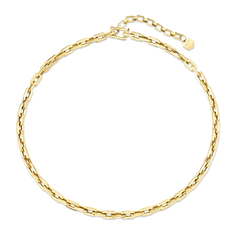 Exclusive Jewelry Offers – Sparkle For Less MEN'S SOLID GOLD MINI DECO LINK NECKLACE Exclusive Jewelry Offers – Sparkle For Less MEN'S SOLID GOLD MINI DECO LINK NECKLACE