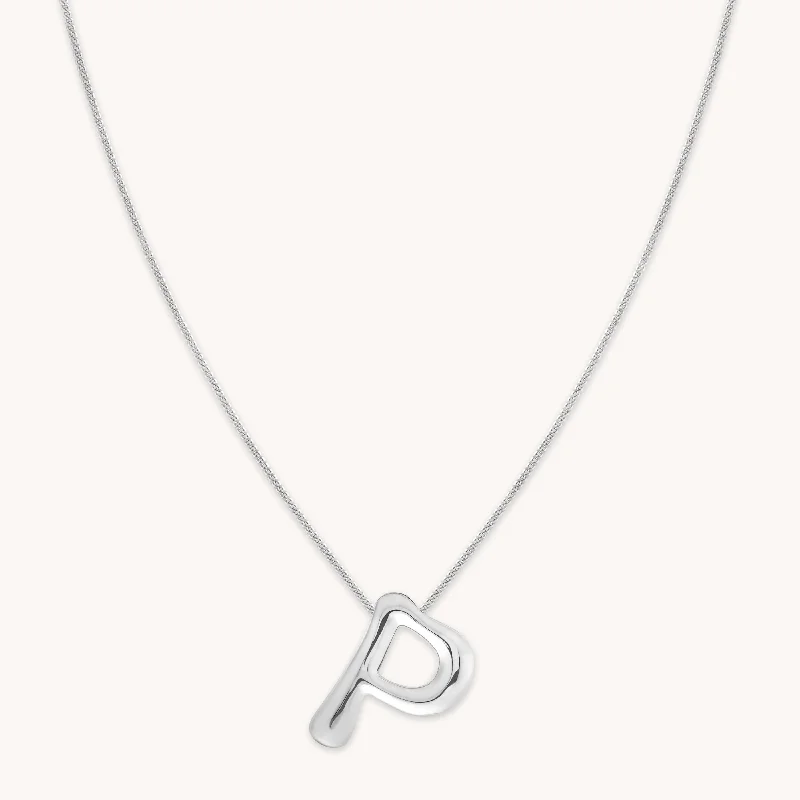 Exclusive Jewelry Bundles At Discounted Prices P Initial Bold Pendant Necklace in Silver Exclusive Jewelry Bundles At Discounted Prices P Initial Bold Pendant Necklace in Silver
