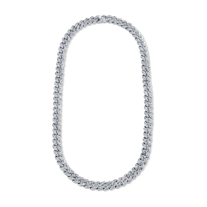 Sparkle On A Budget – Fine Jewelry For Less MEN'S DIAMOND PAVE FLAT LINK NECKLACE