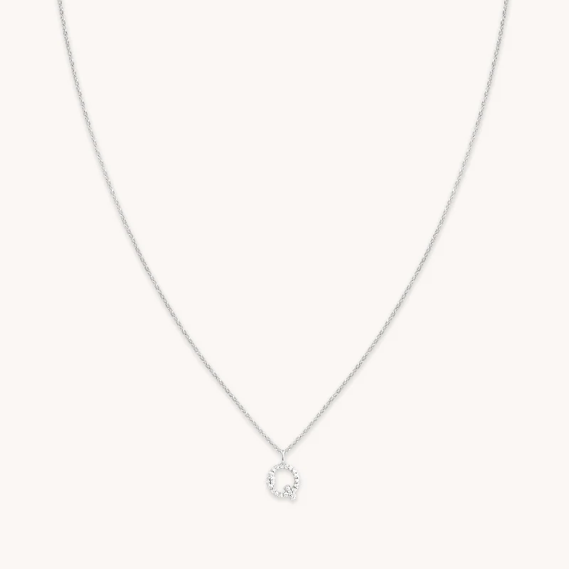 Glamorous Jewelry, Glamorous Deals – Shop Now Q Initial Pavé Pendant Necklace in Silver Glamorous Jewelry, Glamorous Deals – Shop Now Q Initial Pavé Pendant Necklace in Silver