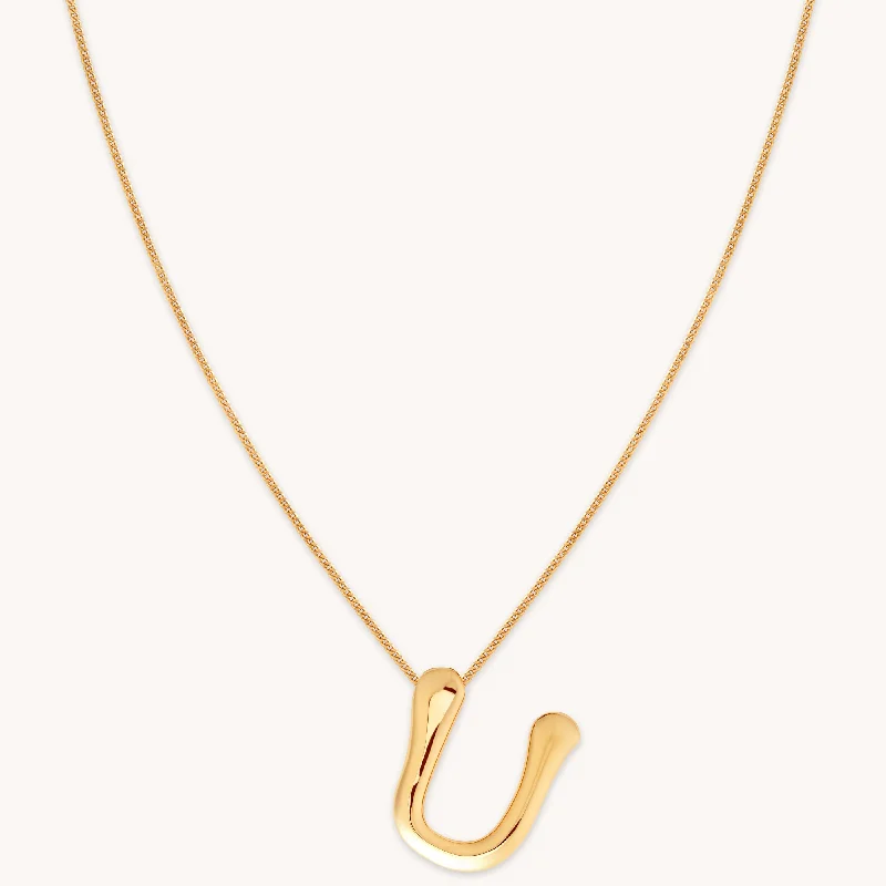 Bestselling Jewelry At Special Promotional Rates U Initial Bold Pendant Necklace in Gold Bestselling Jewelry At Special Promotional Rates U Initial Bold Pendant Necklace in Gold