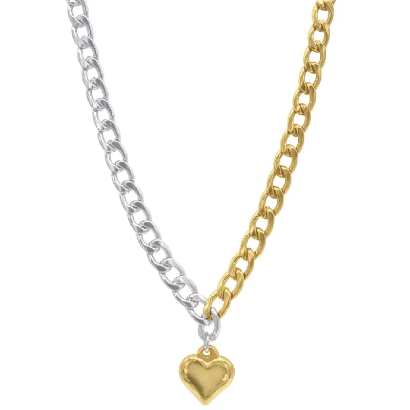 Affordable Elegance – Special Jewelry Sale Now Live Tarnish Resistant Mixed Metal Heart Chain Toggle Necklace Affordable Elegance – Special Jewelry Sale Now Live Tarnish Resistant Mixed Metal Heart Chain Toggle Necklace