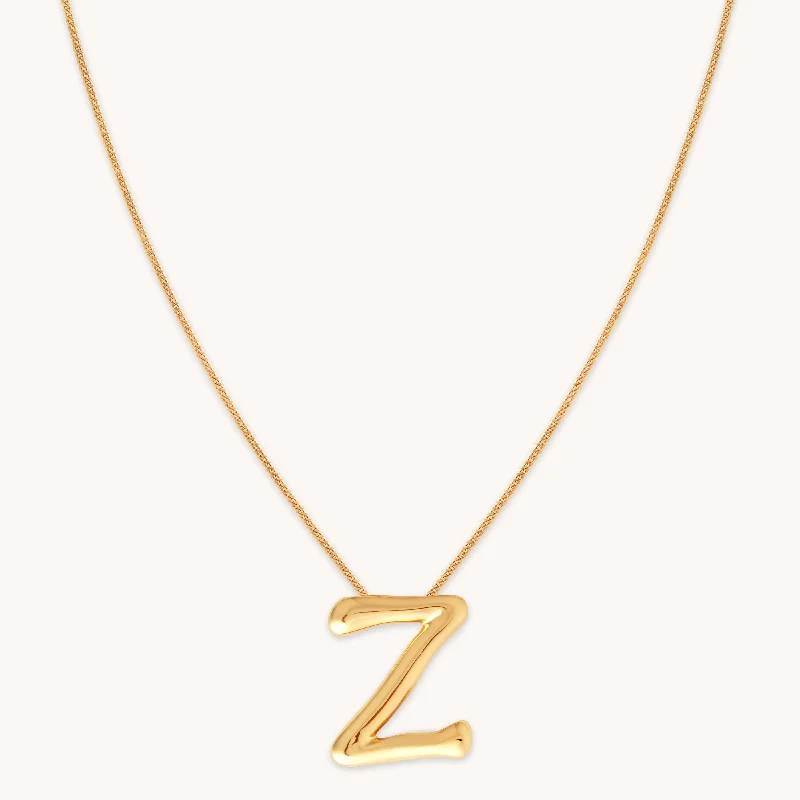 Fashion-Forward Geometric Jewelry For Contemporary Style Z Initial Bold Pendant Necklace in Gold Fashion-Forward Geometric Jewelry For Contemporary Style Z Initial Bold Pendant Necklace in Gold