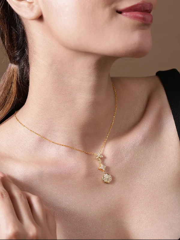 Special Offers On Handcrafted And Designer Jewelry Rubans 18K Gold Plated Stainless Steel Tarnish-Free Waterproof Zirconia Studded Necklace Special Offers On Handcrafted And Designer Jewelry Rubans 18K Gold Plated Stainless Steel Tarnish-Free Waterproof Zirconia Studded Necklace