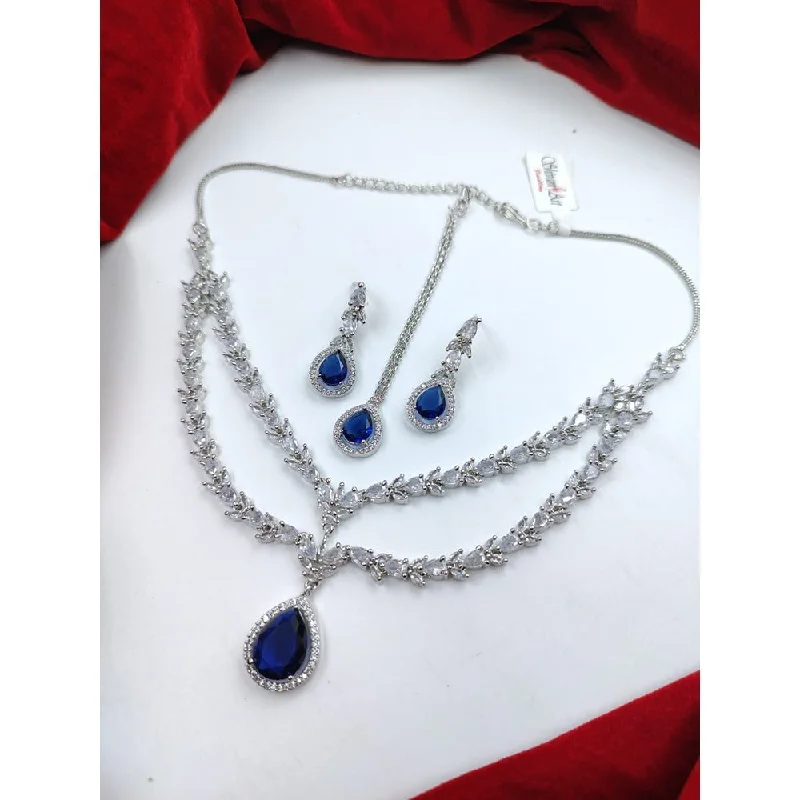 Fashion-Forward Jewelry At Incredible Prices Akruti Collection Silver Plated American Diamond Necklace Set Fashion-Forward Jewelry At Incredible Prices Akruti Collection Silver Plated American Diamond Necklace Set