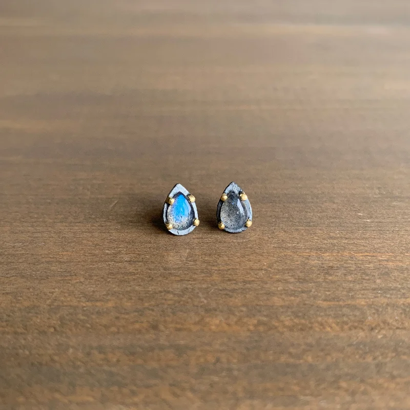 Special Offers On Handcrafted And Designer Jewelry Carved Prong Set Labradorite Teardrop Stud Earrings Special Offers On Handcrafted And Designer Jewelry Carved Prong Set Labradorite Teardrop Stud Earrings