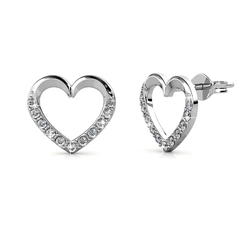Get The Best Deals On Timeless Jewelry Pieces Chelsea 18k White Gold Plated Silver Heart Stud Earrings with Swarovski Crystals Get The Best Deals On Timeless Jewelry Pieces Chelsea 18k White Gold Plated Silver Heart Stud Earrings with Swarovski Crystals