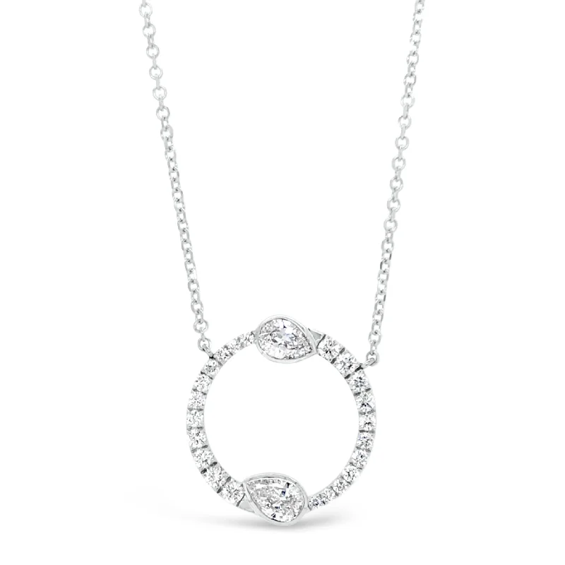 Clearance Sale On High-End Jewelry Collections Round & Pear-Shaped Diamond Circle Pendant Necklace Clearance Sale On High-End Jewelry Collections Round & Pear-Shaped Diamond Circle Pendant Necklace