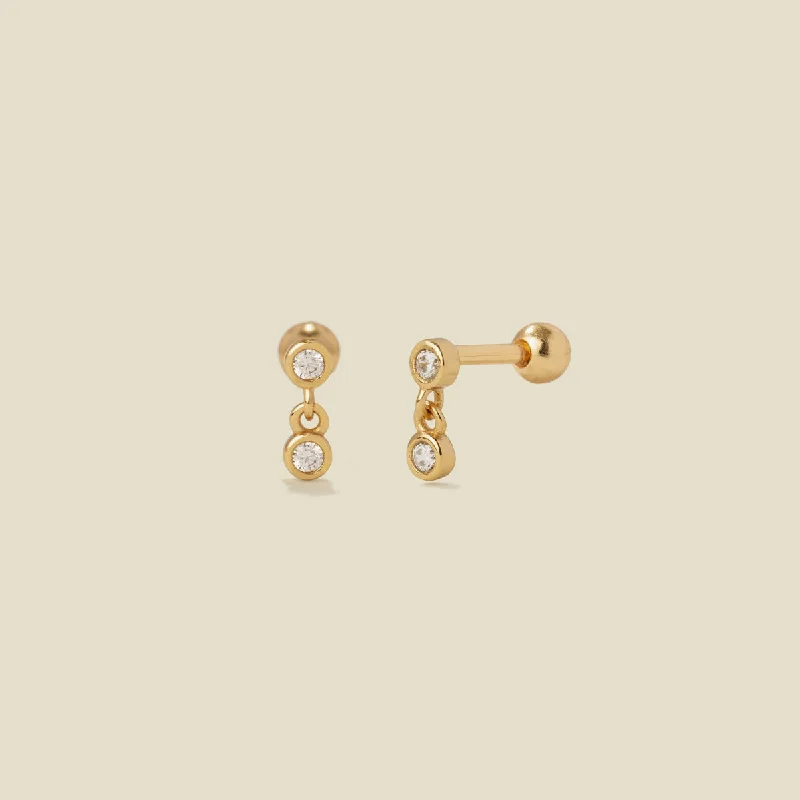 Special Deals On Handcrafted And Designer Jewelry CZ Bezel Drop Stud Earrings