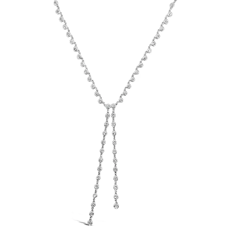 Luxury Meets Affordability – Jewelry Sale Now Live Bezel-Set Diamond Double Lariat Necklace Luxury Meets Affordability – Jewelry Sale Now Live Bezel-Set Diamond Double Lariat Necklace