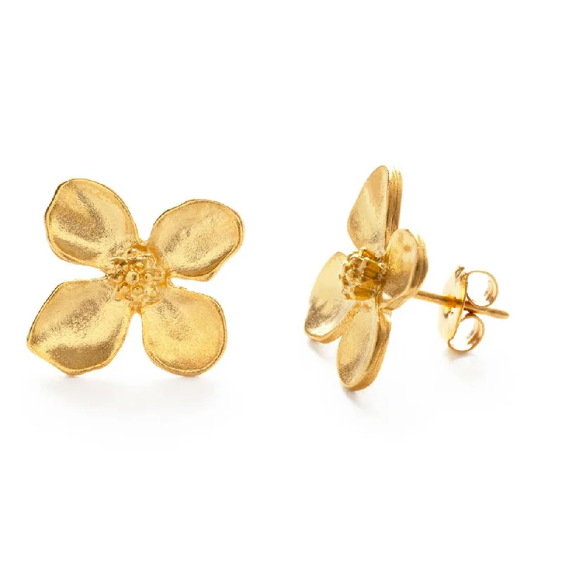 Fashion-Forward Geometric Jewelry For Contemporary Style Dogwood Flower Stud Earrings Fashion-Forward Geometric Jewelry For Contemporary Style Dogwood Flower Stud Earrings