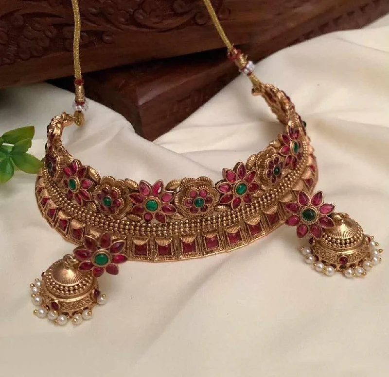 Grab Your Favorite Jewelry At The Lowest Prices Gold Plated Choker Necklace Set multicolor Grab Your Favorite Jewelry At The Lowest Prices Gold Plated Choker Necklace Set multicolor