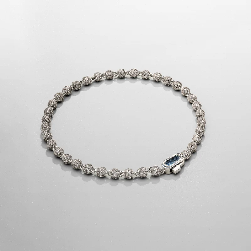 Premium Jewelry At Special Low Prices For A Limited Time Iced Ball Pendant Bracelet (Silver) 4mm Premium Jewelry At Special Low Prices For A Limited Time Iced Ball Pendant Bracelet (Silver) 4mm