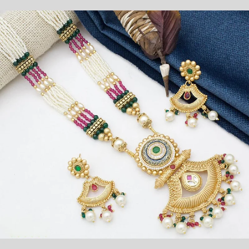 Glamorous Jewelry, Glamorous Deals – Shop Now Manisha Jewellery Gold Plated Pota Stone And Pearl Long Necklace Set Glamorous Jewelry, Glamorous Deals – Shop Now Manisha Jewellery Gold Plated Pota Stone And Pearl Long Necklace Set