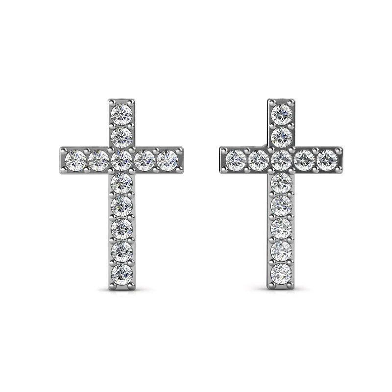 Exclusive Online Discounts On Stylish Jewelry Nayeli 18k White Gold Plated Silver Cross Stud Earrings with Swarovski Crystals Exclusive Online Discounts On Stylish Jewelry Nayeli 18k White Gold Plated Silver Cross Stud Earrings with Swarovski Crystals