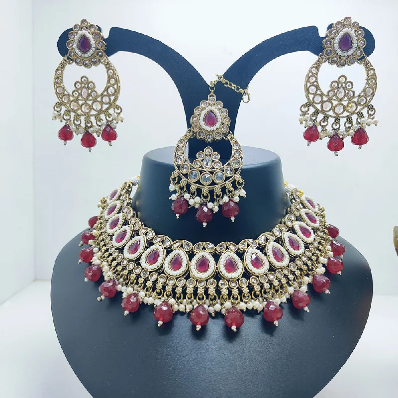 Shop Fine Jewelry With Amazing Deals Palak Art Gold Plated Crystal Stone And Pearls Choker Necklace Set Shop Fine Jewelry With Amazing Deals Palak Art Gold Plated Crystal Stone And Pearls Choker Necklace Set
