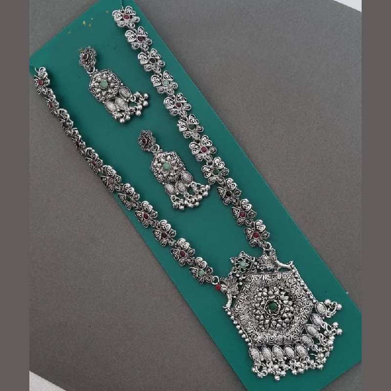 Chic, Trendy, And Affordable Jewelry Sale Pooja Bangles Oxidised Plated Pota Stone Long Necklace Set Chic, Trendy, And Affordable Jewelry Sale Pooja Bangles Oxidised Plated Pota Stone Long Necklace Set