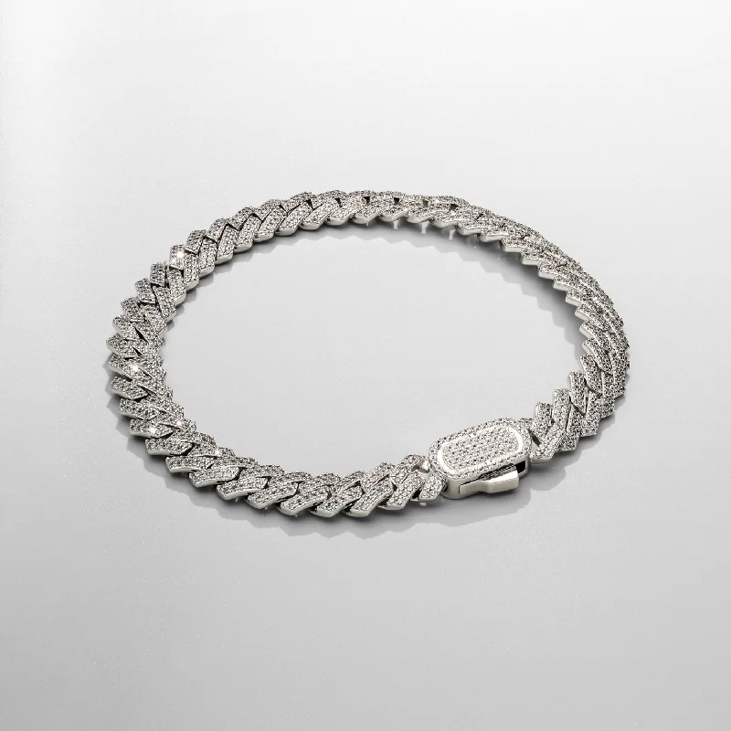 Fashion-Forward Jewelry At Incredible Prices Prong Link Iced Cuban Bracelet (Silver) 8mm Fashion-Forward Jewelry At Incredible Prices Prong Link Iced Cuban Bracelet (Silver) 8mm