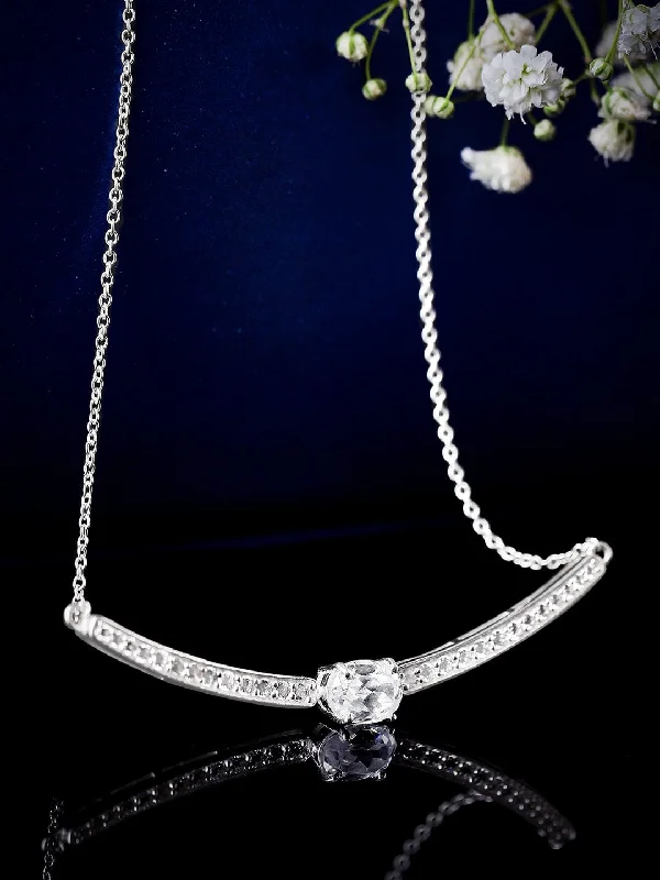 Buy More, Save More – Special Jewelry Discounts Rubans 925 Silver Celestial Curve Of Zirconia Pendant Necklace Buy More, Save More – Special Jewelry Discounts Rubans 925 Silver Celestial Curve Of Zirconia Pendant Necklace