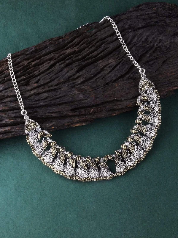 Last Chance To Grab Your Favorite Jewelry At A Discount Rubans Oxidised Dual Tone Peacock Necklace Last Chance To Grab Your Favorite Jewelry At A Discount Rubans Oxidised Dual Tone Peacock Necklace