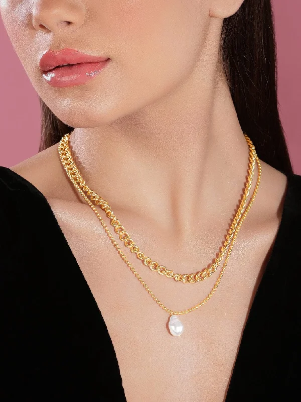 Limited-Stock Jewelry Sale – Once It's Gone, It's Gone Rubans Voguish Brass Gold-Plated Layered Necklace Limited-Stock Jewelry Sale – Once It's Gone, It's Gone Rubans Voguish Brass Gold-Plated Layered Necklace