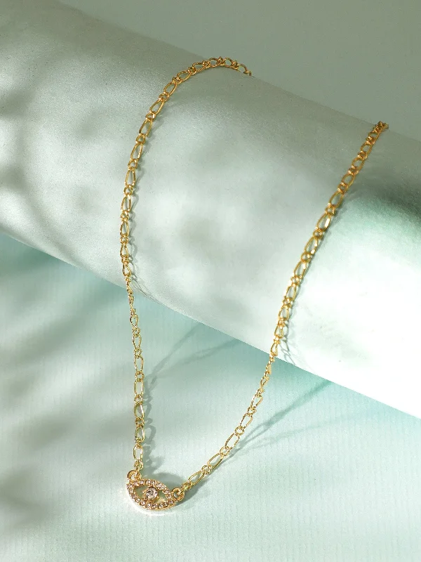 Timeless Beauty, Unbeatable Deals – Jewelry Sale On Rubans Voguish Gold-Plated CZ Studded Contemporary Pendant With Chain Timeless Beauty, Unbeatable Deals – Jewelry Sale On Rubans Voguish Gold-Plated CZ Studded Contemporary Pendant With Chain