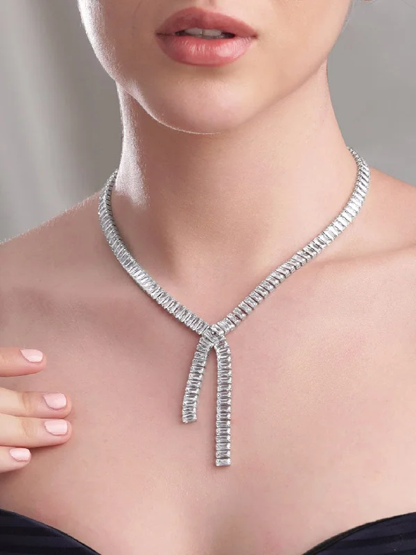 Premium Diamond Jewelry For Unforgettable Moments Rubans Voguish Western Whisper Silver Necklace Premium Diamond Jewelry For Unforgettable Moments Rubans Voguish Western Whisper Silver Necklace
