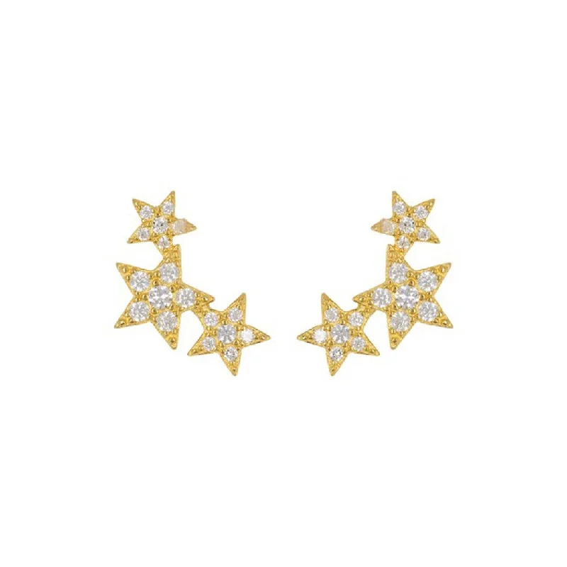 Modern Statement Jewelry For Bold Styling Gold Shooting Star Stud Earrings