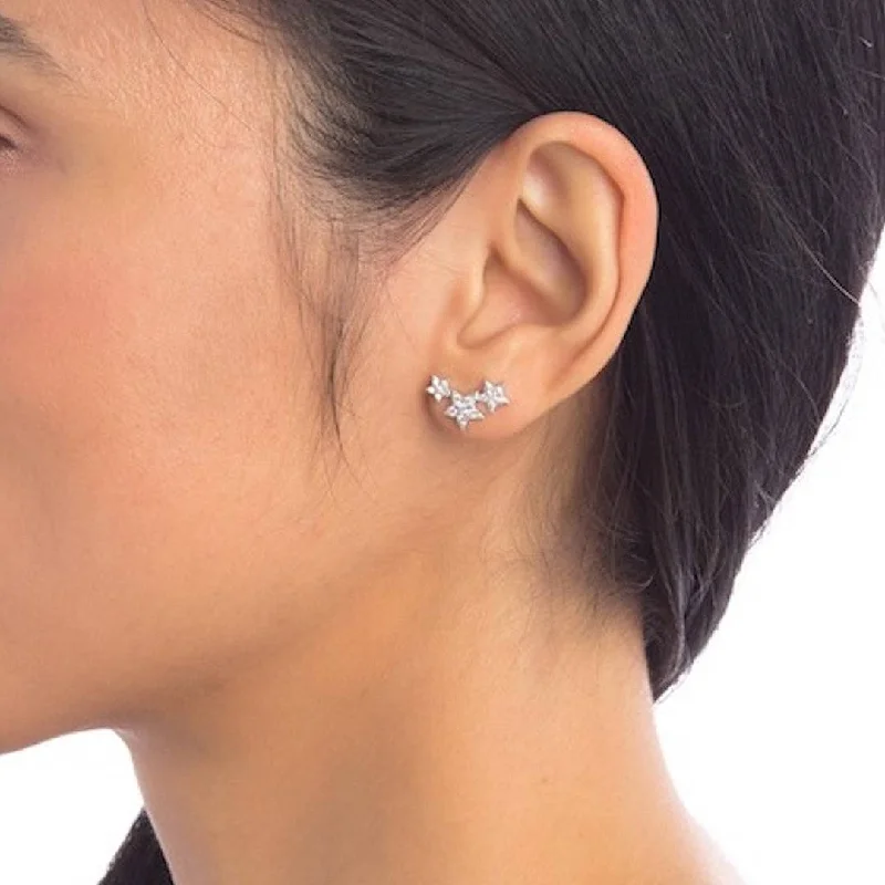 Versatile Layering Jewelry For Effortless Chic Silver Shooting Star Stud Earrings